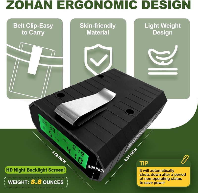 Zohan Upgraded Shot Timer for Shooting Competition - Shot Timers for Firearms with Improved Loud Buzzer, RO use, 4 Modes - Image 5